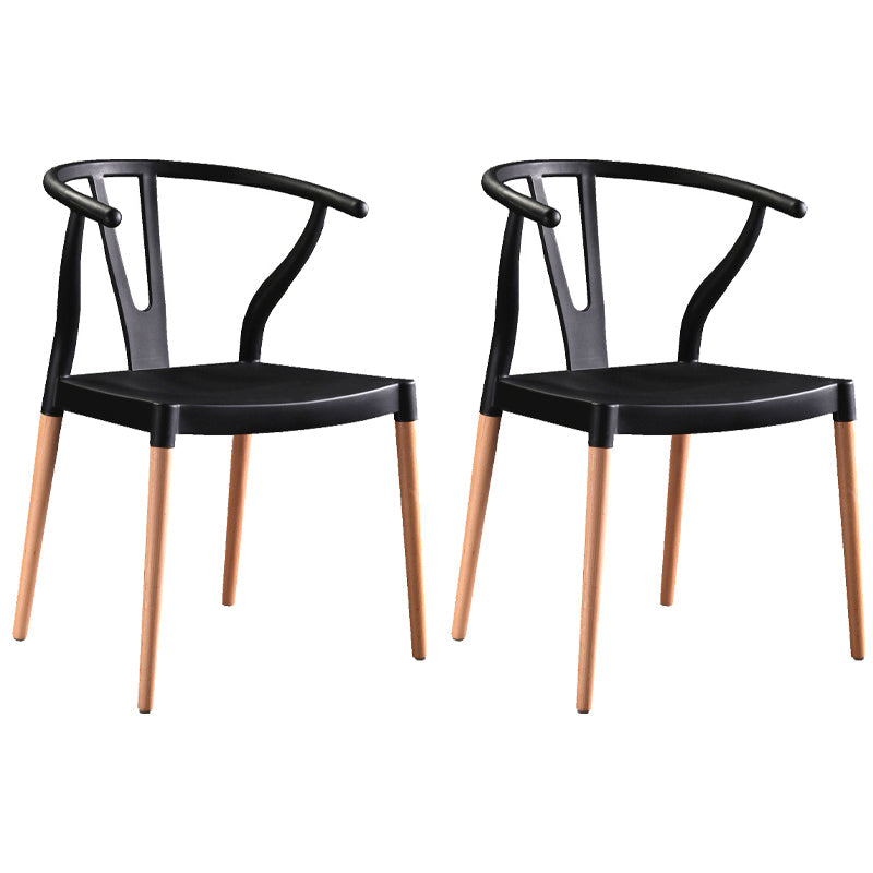 Minimalist Solid Wood Kitchen Dining Arm Chair Bone Fork Dining Arm Chair Black 2 Piece Set Clearhalo ' kitchen&dining_furn' 'Dining Chairs' 'Dining Tables & Seating' 'dining_chair' 'furn' 'furn_dining_chair' 'Furniture' 'furniture_dining_chair' 'Kitchen & Dining Furniture' 'kitchen' 3483086