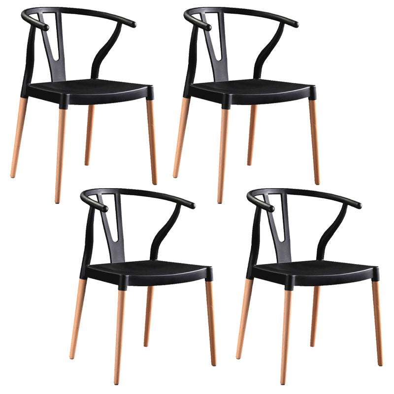 Minimalist Solid Wood Kitchen Dining Arm Chair Bone Fork Dining Arm Chair Black 4 Piece Set Clearhalo ' kitchen&dining_furn' 'Dining Chairs' 'Dining Tables & Seating' 'dining_chair' 'furn' 'furn_dining_chair' 'Furniture' 'furniture_dining_chair' 'Kitchen & Dining Furniture' 'kitchen' 3483087
