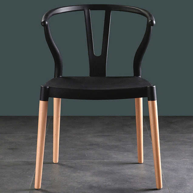 Minimalist Solid Wood Kitchen Dining Arm Chair Bone Fork Dining Arm Chair Clearhalo ' kitchen&dining_furn' 'Dining Chairs' 'Dining Tables & Seating' 'dining_chair' 'furn' 'furn_dining_chair' 'Furniture' 'furniture_dining_chair' 'Kitchen & Dining Furniture' 'kitchen' 3483088