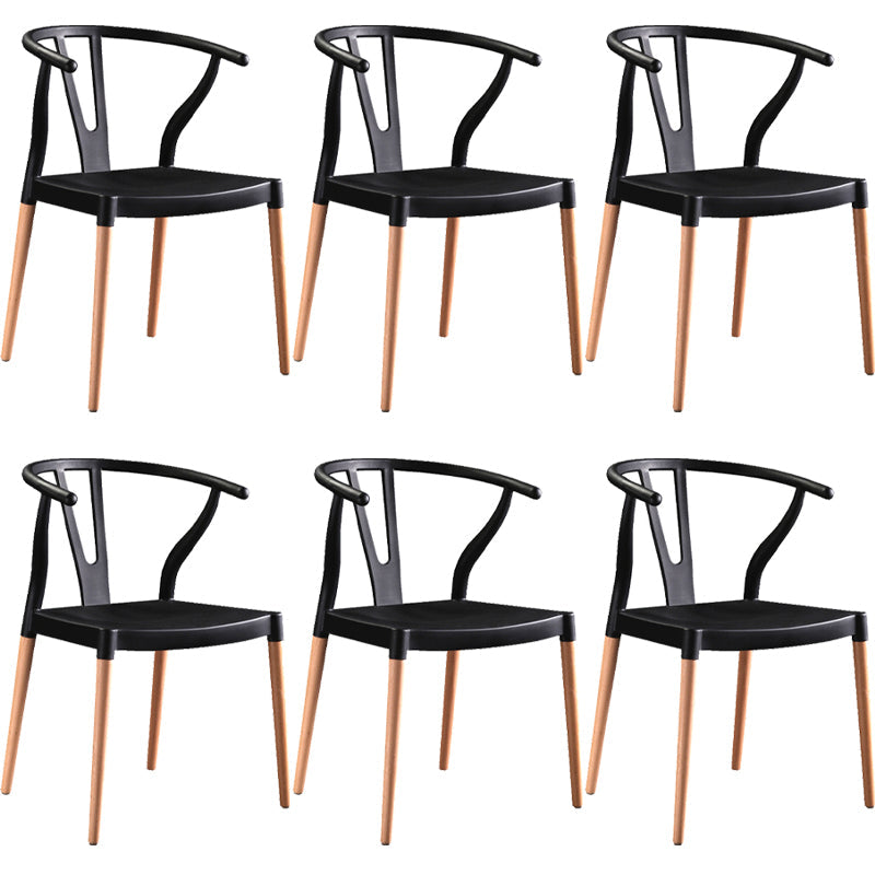 Minimalist Solid Wood Kitchen Dining Arm Chair Bone Fork Dining Arm Chair Black 6 Piece Set Clearhalo ' kitchen&dining_furn' 'Dining Chairs' 'Dining Tables & Seating' 'dining_chair' 'furn' 'furn_dining_chair' 'Furniture' 'furniture_dining_chair' 'Kitchen & Dining Furniture' 'kitchen' 3483089