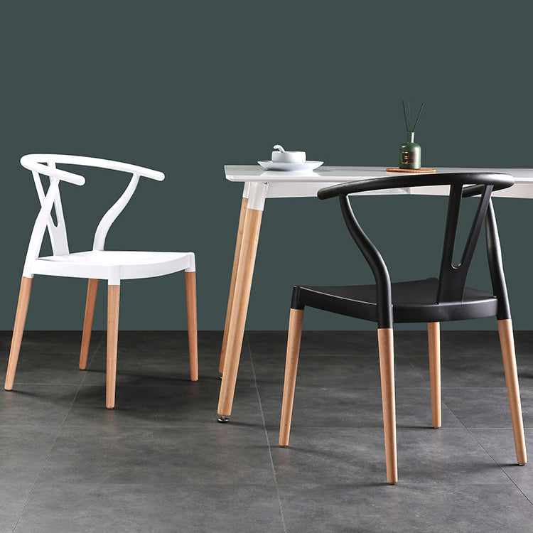 Minimalist Solid Wood Kitchen Dining Arm Chair Bone Fork Dining Arm Chair Clearhalo ' kitchen&dining_furn' 'Dining Chairs' 'Dining Tables & Seating' 'dining_chair' 'furn' 'furn_dining_chair' 'Furniture' 'furniture_dining_chair' 'Kitchen & Dining Furniture' 'kitchen' 3483093