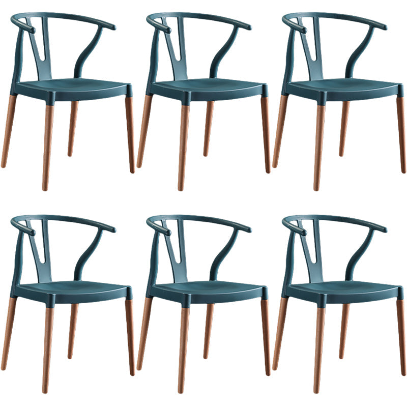 Minimalist Solid Wood Kitchen Dining Arm Chair Bone Fork Dining Arm Chair Dark Blue 6 Piece Set Clearhalo ' kitchen&dining_furn' 'Dining Chairs' 'Dining Tables & Seating' 'dining_chair' 'furn' 'furn_dining_chair' 'Furniture' 'furniture_dining_chair' 'Kitchen & Dining Furniture' 'kitchen' 3483099