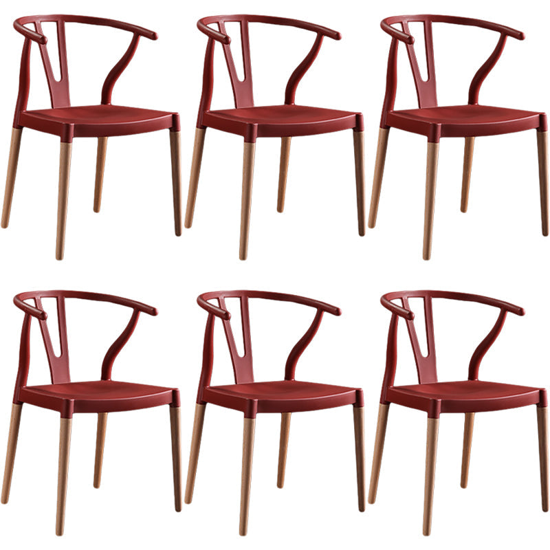 Minimalist Solid Wood Kitchen Dining Arm Chair Bone Fork Dining Arm Chair Crimson 6 Piece Set Clearhalo ' kitchen&dining_furn' 'Dining Chairs' 'Dining Tables & Seating' 'dining_chair' 'furn' 'furn_dining_chair' 'Furniture' 'furniture_dining_chair' 'Kitchen & Dining Furniture' 'kitchen' 3483102
