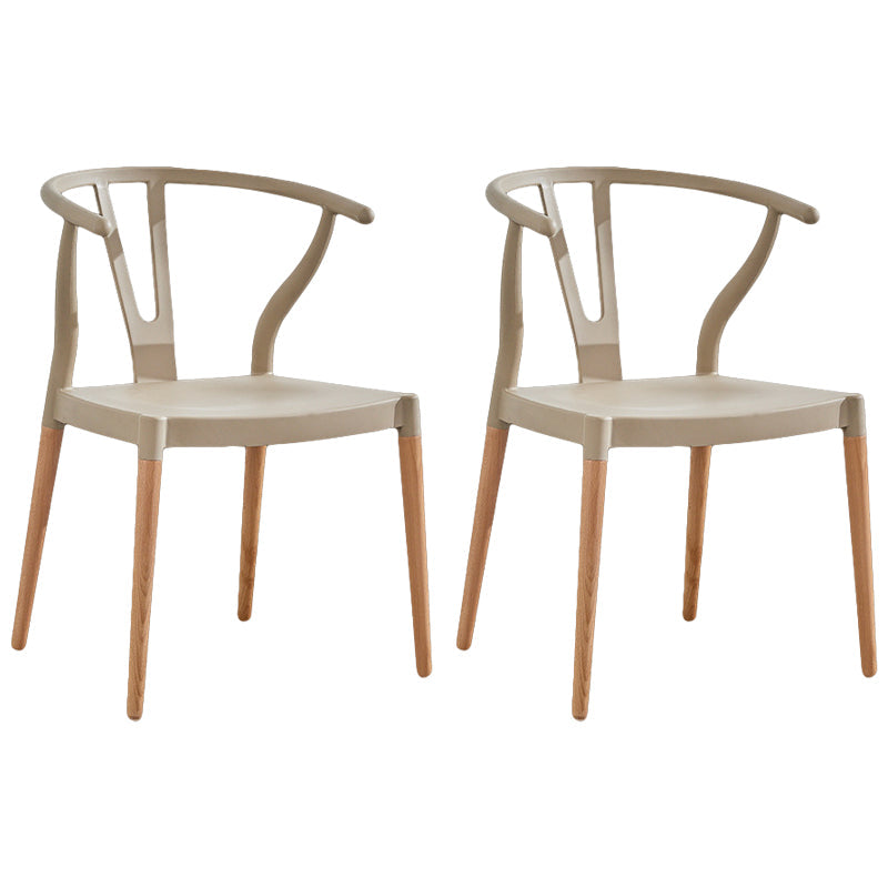 Minimalist Solid Wood Kitchen Dining Arm Chair Bone Fork Dining Arm Chair Khaki 2 Piece Set Clearhalo ' kitchen&dining_furn' 'Dining Chairs' 'Dining Tables & Seating' 'dining_chair' 'furn' 'furn_dining_chair' 'Furniture' 'furniture_dining_chair' 'Kitchen & Dining Furniture' 'kitchen' 3483103