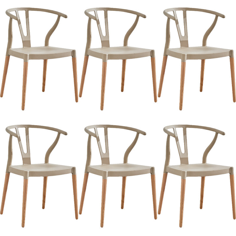 Minimalist Solid Wood Kitchen Dining Arm Chair Bone Fork Dining Arm Chair Khaki 6 Piece Set Clearhalo ' kitchen&dining_furn' 'Dining Chairs' 'Dining Tables & Seating' 'dining_chair' 'furn' 'furn_dining_chair' 'Furniture' 'furniture_dining_chair' 'Kitchen & Dining Furniture' 'kitchen' 3483105