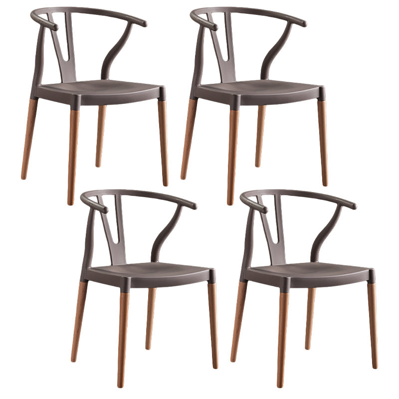 Minimalist Solid Wood Kitchen Dining Arm Chair Bone Fork Dining Arm Chair Light Gray 4 Piece Set Clearhalo ' kitchen&dining_furn' 'Dining Chairs' 'Dining Tables & Seating' 'dining_chair' 'furn' 'furn_dining_chair' 'Furniture' 'furniture_dining_chair' 'Kitchen & Dining Furniture' 'kitchen' 3483107