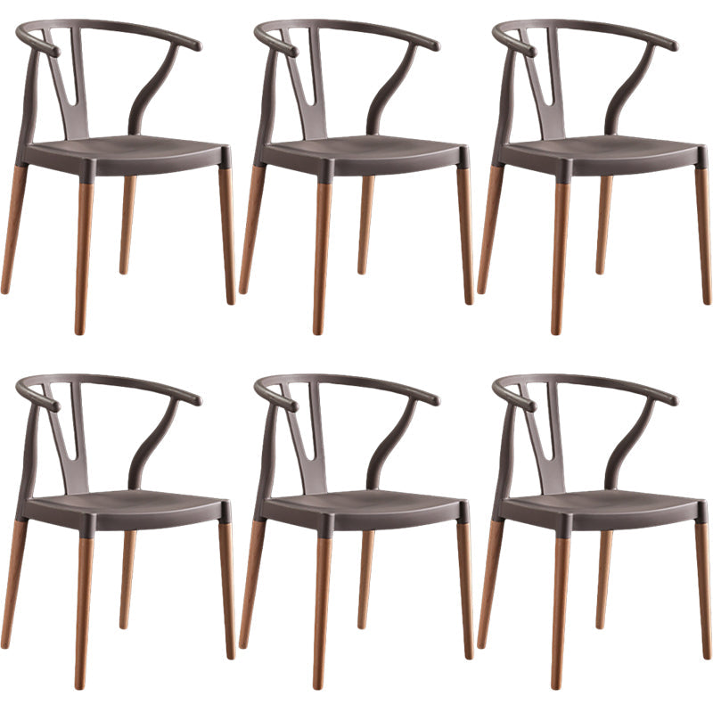 Minimalist Solid Wood Kitchen Dining Arm Chair Bone Fork Dining Arm Chair Light Gray 6 Piece Set Clearhalo ' kitchen&dining_furn' 'Dining Chairs' 'Dining Tables & Seating' 'dining_chair' 'furn' 'furn_dining_chair' 'Furniture' 'furniture_dining_chair' 'Kitchen & Dining Furniture' 'kitchen' 3483108