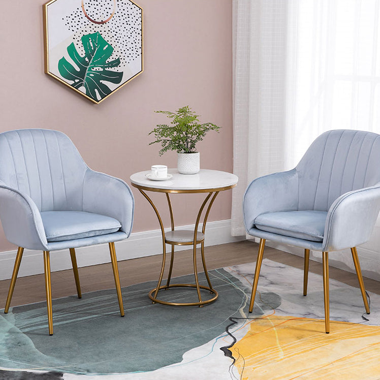 Glam Dining Room Chair 23'' Wide Solid Back Chair with 4 Metal Legs for Home Use Clearhalo ' kitchen&dining_furn' 'Dining Chairs' 'Dining Tables & Seating' 'dining_chair' 'furn' 'furn_dining_chair' 'Furniture' 'furniture_dining_chair' 'Kitchen & Dining Furniture' 'kitchen' 3483111