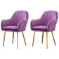 Glam Dining Room Chair 23'' Wide Solid Back Chair with 4 Metal Legs for Home Use Purple 2 Piece Set Clearhalo ' kitchen&dining_furn' 'Dining Chairs' 'Dining Tables & Seating' 'dining_chair' 'furn' 'furn_dining_chair' 'Furniture' 'furniture_dining_chair' 'Kitchen & Dining Furniture' 'kitchen' 3483112