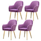 Glam Dining Room Chair 23'' Wide Solid Back Chair with 4 Metal Legs for Home Use Purple 4 Piece Set Clearhalo ' kitchen&dining_furn' 'Dining Chairs' 'Dining Tables & Seating' 'dining_chair' 'furn' 'furn_dining_chair' 'Furniture' 'furniture_dining_chair' 'Kitchen & Dining Furniture' 'kitchen' 3483113