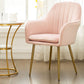 Glam Dining Room Chair 23'' Wide Solid Back Chair with 4 Metal Legs for Home Use Light Pink 1 Piece Clearhalo ' kitchen&dining_furn' 'Dining Chairs' 'Dining Tables & Seating' 'dining_chair' 'furn' 'furn_dining_chair' 'Furniture' 'furniture_dining_chair' 'Kitchen & Dining Furniture' 'kitchen' 3483118