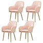 Glam Dining Room Chair 23'' Wide Solid Back Chair with 4 Metal Legs for Home Use Light Pink 4 Piece Set Clearhalo ' kitchen&dining_furn' 'Dining Chairs' 'Dining Tables & Seating' 'dining_chair' 'furn' 'furn_dining_chair' 'Furniture' 'furniture_dining_chair' 'Kitchen & Dining Furniture' 'kitchen' 3483121