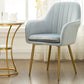 Glam Dining Room Chair 23'' Wide Solid Back Chair with 4 Metal Legs for Home Use Light Blue-White 1 Piece Clearhalo ' kitchen&dining_furn' 'Dining Chairs' 'Dining Tables & Seating' 'dining_chair' 'furn' 'furn_dining_chair' 'Furniture' 'furniture_dining_chair' 'Kitchen & Dining Furniture' 'kitchen' 3483126