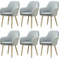 Glam Dining Room Chair 23'' Wide Solid Back Chair with 4 Metal Legs for Home Use Light Blue-White 6 Piece Set Clearhalo ' kitchen&dining_furn' 'Dining Chairs' 'Dining Tables & Seating' 'dining_chair' 'furn' 'furn_dining_chair' 'Furniture' 'furniture_dining_chair' 'Kitchen & Dining Furniture' 'kitchen' 3483130