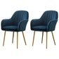 Glam Dining Room Chair 23'' Wide Solid Back Chair with 4 Metal Legs for Home Use Navy Blue 2 Piece Set Clearhalo ' kitchen&dining_furn' 'Dining Chairs' 'Dining Tables & Seating' 'dining_chair' 'furn' 'furn_dining_chair' 'Furniture' 'furniture_dining_chair' 'Kitchen & Dining Furniture' 'kitchen' 3483132
