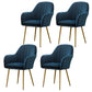 Glam Dining Room Chair 23'' Wide Solid Back Chair with 4 Metal Legs for Home Use Navy Blue 4 Piece Set Clearhalo ' kitchen&dining_furn' 'Dining Chairs' 'Dining Tables & Seating' 'dining_chair' 'furn' 'furn_dining_chair' 'Furniture' 'furniture_dining_chair' 'Kitchen & Dining Furniture' 'kitchen' 3483133