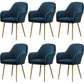 Glam Dining Room Chair 23'' Wide Solid Back Chair with 4 Metal Legs for Home Use Navy Blue 6 Piece Set Clearhalo ' kitchen&dining_furn' 'Dining Chairs' 'Dining Tables & Seating' 'dining_chair' 'furn' 'furn_dining_chair' 'Furniture' 'furniture_dining_chair' 'Kitchen & Dining Furniture' 'kitchen' 3483134