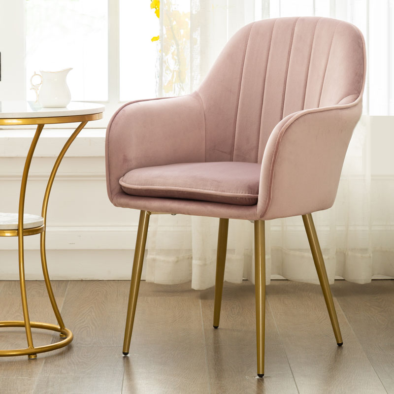 Glam Dining Room Chair 23'' Wide Solid Back Chair with 4 Metal Legs for Home Use Cameo Brown 1 Piece Clearhalo ' kitchen&dining_furn' 'Dining Chairs' 'Dining Tables & Seating' 'dining_chair' 'furn' 'furn_dining_chair' 'Furniture' 'furniture_dining_chair' 'Kitchen & Dining Furniture' 'kitchen' 3483135