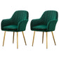 Glam Dining Room Chair 23'' Wide Solid Back Chair with 4 Metal Legs for Home Use Blackish Green 2 Piece Set Clearhalo ' kitchen&dining_furn' 'Dining Chairs' 'Dining Tables & Seating' 'dining_chair' 'furn' 'furn_dining_chair' 'Furniture' 'furniture_dining_chair' 'Kitchen & Dining Furniture' 'kitchen' 3483140