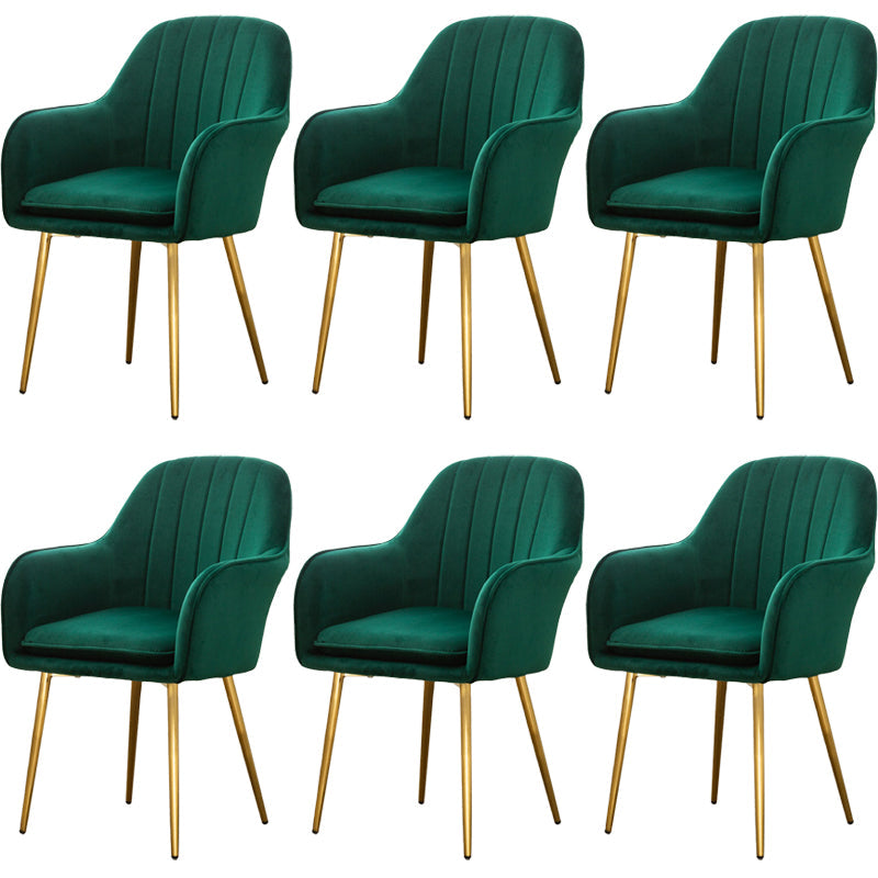 Glam Dining Room Chair 23'' Wide Solid Back Chair with 4 Metal Legs for Home Use Blackish Green 6 Piece Set Clearhalo ' kitchen&dining_furn' 'Dining Chairs' 'Dining Tables & Seating' 'dining_chair' 'furn' 'furn_dining_chair' 'Furniture' 'furniture_dining_chair' 'Kitchen & Dining Furniture' 'kitchen' 3483142