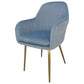 Glam Dining Room Chair 23'' Wide Solid Back Chair with 4 Metal Legs for Home Use Light Blue 1 Piece Clearhalo ' kitchen&dining_furn' 'Dining Chairs' 'Dining Tables & Seating' 'dining_chair' 'furn' 'furn_dining_chair' 'Furniture' 'furniture_dining_chair' 'Kitchen & Dining Furniture' 'kitchen' 3483143
