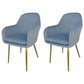 Glam Dining Room Chair 23'' Wide Solid Back Chair with 4 Metal Legs for Home Use Light Blue 2 Piece Set Clearhalo ' kitchen&dining_furn' 'Dining Chairs' 'Dining Tables & Seating' 'dining_chair' 'furn' 'furn_dining_chair' 'Furniture' 'furniture_dining_chair' 'Kitchen & Dining Furniture' 'kitchen' 3483144