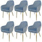 Glam Dining Room Chair 23'' Wide Solid Back Chair with 4 Metal Legs for Home Use Light Blue 6 Piece Set Clearhalo ' kitchen&dining_furn' 'Dining Chairs' 'Dining Tables & Seating' 'dining_chair' 'furn' 'furn_dining_chair' 'Furniture' 'furniture_dining_chair' 'Kitchen & Dining Furniture' 'kitchen' 3483146