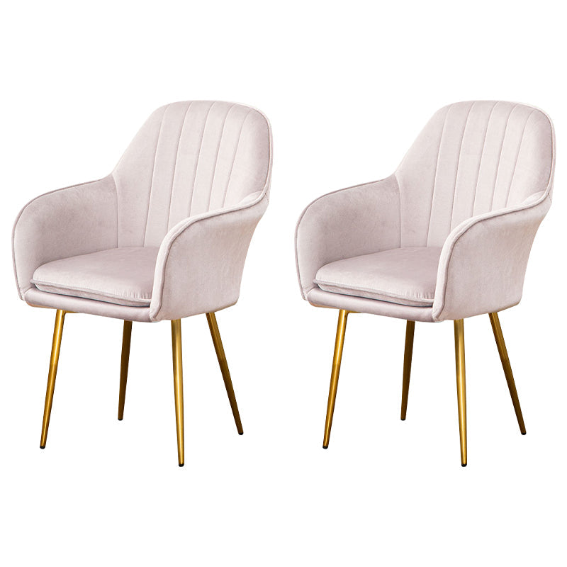 Glam Dining Room Chair 23'' Wide Solid Back Chair with 4 Metal Legs for Home Use Light Gray 2 Piece Set Clearhalo ' kitchen&dining_furn' 'Dining Chairs' 'Dining Tables & Seating' 'dining_chair' 'furn' 'furn_dining_chair' 'Furniture' 'furniture_dining_chair' 'Kitchen & Dining Furniture' 'kitchen' 3483148