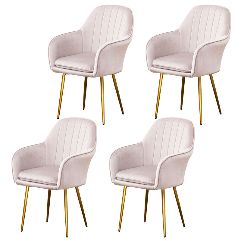 Glam Dining Room Chair 23'' Wide Solid Back Chair with 4 Metal Legs for Home Use Light Gray 4 Piece Set Clearhalo ' kitchen&dining_furn' 'Dining Chairs' 'Dining Tables & Seating' 'dining_chair' 'furn' 'furn_dining_chair' 'Furniture' 'furniture_dining_chair' 'Kitchen & Dining Furniture' 'kitchen' 3483149