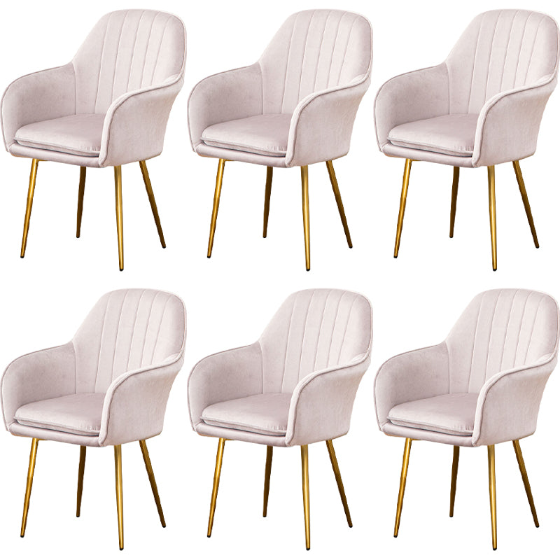 Glam Dining Room Chair 23'' Wide Solid Back Chair with 4 Metal Legs for Home Use Light Gray 6 Piece Set Clearhalo ' kitchen&dining_furn' 'Dining Chairs' 'Dining Tables & Seating' 'dining_chair' 'furn' 'furn_dining_chair' 'Furniture' 'furniture_dining_chair' 'Kitchen & Dining Furniture' 'kitchen' 3483150