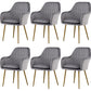 Glam Dining Room Chair 23'' Wide Solid Back Chair with 4 Metal Legs for Home Use Dark Gray 6 Piece Set Clearhalo ' kitchen&dining_furn' 'Dining Chairs' 'Dining Tables & Seating' 'dining_chair' 'furn' 'furn_dining_chair' 'Furniture' 'furniture_dining_chair' 'Kitchen & Dining Furniture' 'kitchen' 3483154