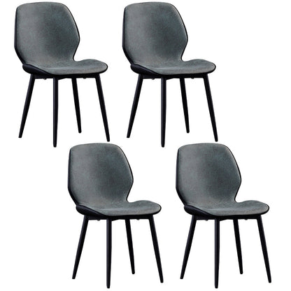 Modern Leather Armless Dining Chairs Wingback Side Chair with Black Legs Green 4 Piece Set Clearhalo ' kitchen&dining_furn' 'Dining Chairs' 'Dining Tables & Seating' 'dining_chair' 'furn' 'furn_dining_chair' 'Furniture' 'furniture_dining_chair' 'Kitchen & Dining Furniture' 'kitchen' 3483160