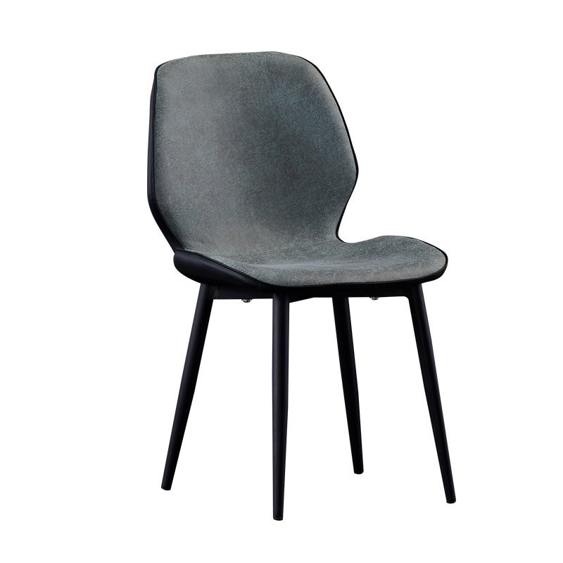 Modern Leather Armless Dining Chairs Wingback Side Chair with Black Legs Clearhalo ' kitchen&dining_furn' 'Dining Chairs' 'Dining Tables & Seating' 'dining_chair' 'furn' 'furn_dining_chair' 'Furniture' 'furniture_dining_chair' 'Kitchen & Dining Furniture' 'kitchen' 3483164