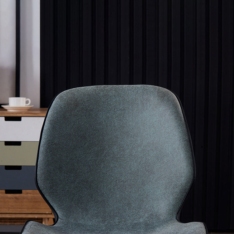 Modern Leather Armless Dining Chairs Wingback Side Chair with Black Legs Clearhalo ' kitchen&dining_furn' 'Dining Chairs' 'Dining Tables & Seating' 'dining_chair' 'furn' 'furn_dining_chair' 'Furniture' 'furniture_dining_chair' 'Kitchen & Dining Furniture' 'kitchen' 3483166