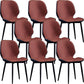 Modern Leather Armless Dining Chairs Wingback Side Chair with Black Legs Red 8 Piece Set Clearhalo ' kitchen&dining_furn' 'Dining Chairs' 'Dining Tables & Seating' 'dining_chair' 'furn' 'furn_dining_chair' 'Furniture' 'furniture_dining_chair' 'Kitchen & Dining Furniture' 'kitchen' 3483169