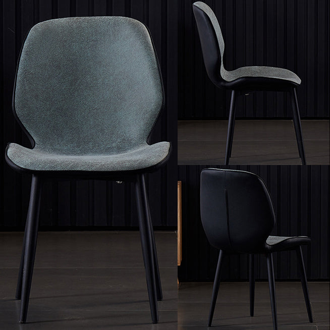Modern Leather Armless Dining Chairs Wingback Side Chair with Black Legs Clearhalo ' kitchen&dining_furn' 'Dining Chairs' 'Dining Tables & Seating' 'dining_chair' 'furn' 'furn_dining_chair' 'Furniture' 'furniture_dining_chair' 'Kitchen & Dining Furniture' 'kitchen' 3483174