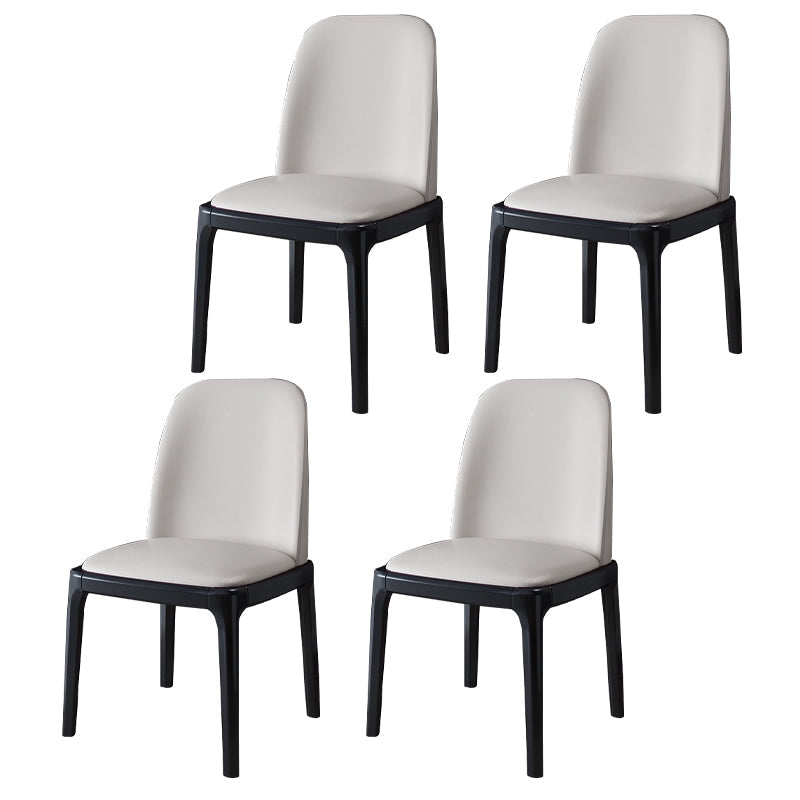 Industrial Wood Dining Side Chairs Armless Dining Chair (Set of 2/4/6) White 4 Piece Set Black Clearhalo ' kitchen&dining_furn' 'Dining Chairs' 'Dining Tables & Seating' 'dining_chair' 'furn' 'furn_dining_chair' 'Furniture' 'furniture_dining_chair' 'Kitchen & Dining Furniture' 'kitchen' 3483250