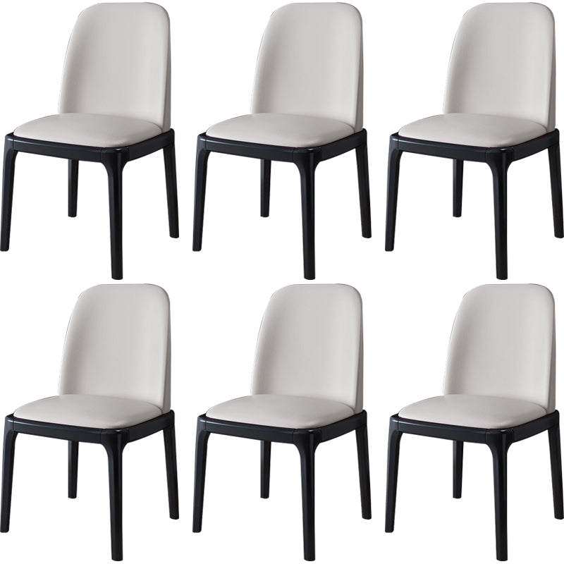 Industrial Wood Dining Side Chairs Armless Dining Chair (Set of 2/4/6) White 6 Piece Set Black Clearhalo ' kitchen&dining_furn' 'Dining Chairs' 'Dining Tables & Seating' 'dining_chair' 'furn' 'furn_dining_chair' 'Furniture' 'furniture_dining_chair' 'Kitchen & Dining Furniture' 'kitchen' 3483251