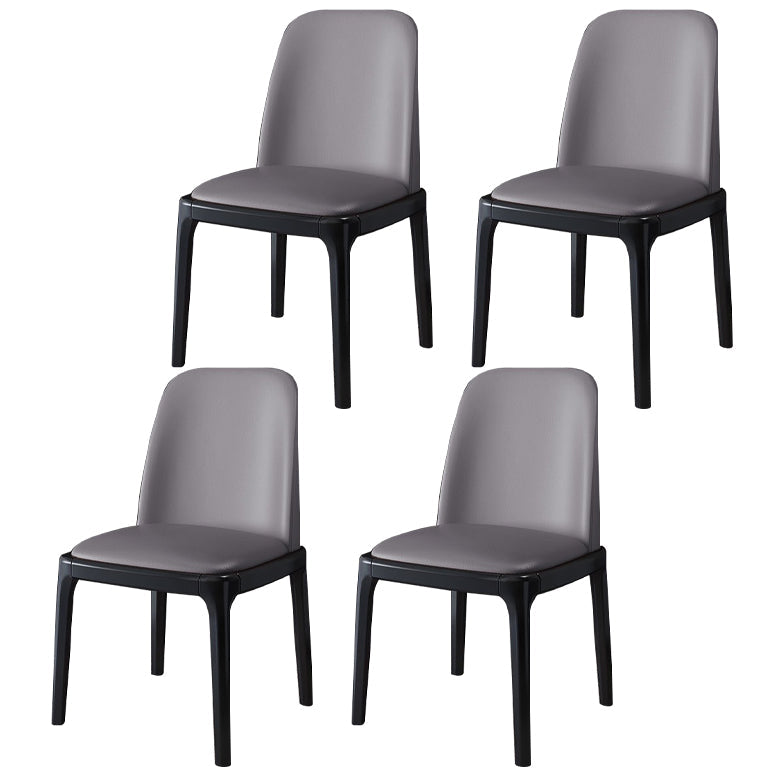 Industrial Wood Dining Side Chairs Armless Dining Chair (Set of 2/4/6) Light Gray 4 Piece Set Black Clearhalo ' kitchen&dining_furn' 'Dining Chairs' 'Dining Tables & Seating' 'dining_chair' 'furn' 'furn_dining_chair' 'Furniture' 'furniture_dining_chair' 'Kitchen & Dining Furniture' 'kitchen' 3483255