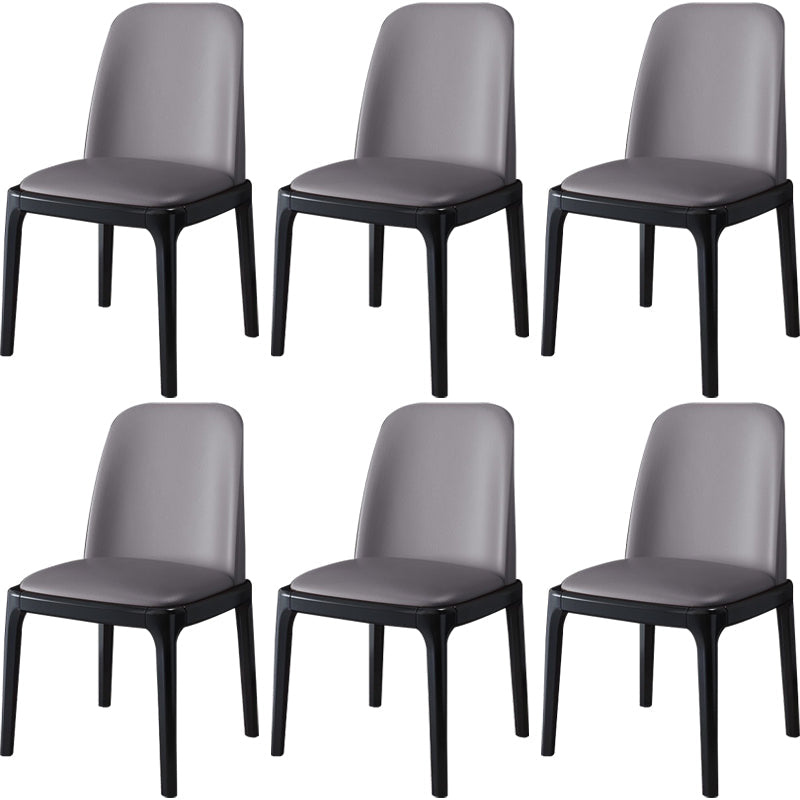 Industrial Wood Dining Side Chairs Armless Dining Chair (Set of 2/4/6) Light Gray 6 Piece Set Black Clearhalo ' kitchen&dining_furn' 'Dining Chairs' 'Dining Tables & Seating' 'dining_chair' 'furn' 'furn_dining_chair' 'Furniture' 'furniture_dining_chair' 'Kitchen & Dining Furniture' 'kitchen' 3483257