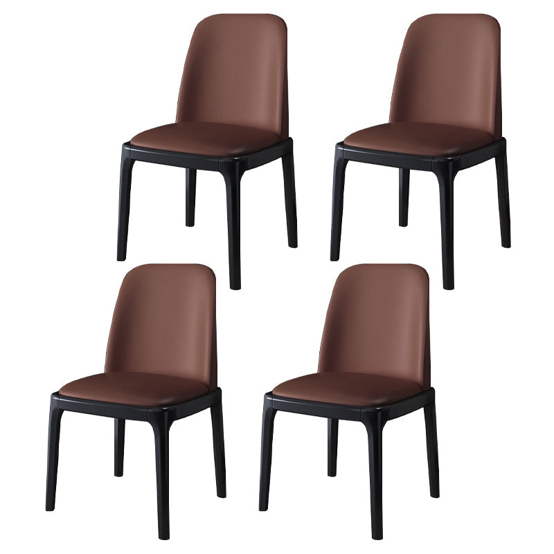 Industrial Wood Dining Side Chairs Armless Dining Chair (Set of 2/4/6) Coffee 4 Piece Set Black Clearhalo ' kitchen&dining_furn' 'Dining Chairs' 'Dining Tables & Seating' 'dining_chair' 'furn' 'furn_dining_chair' 'Furniture' 'furniture_dining_chair' 'Kitchen & Dining Furniture' 'kitchen' 3483262