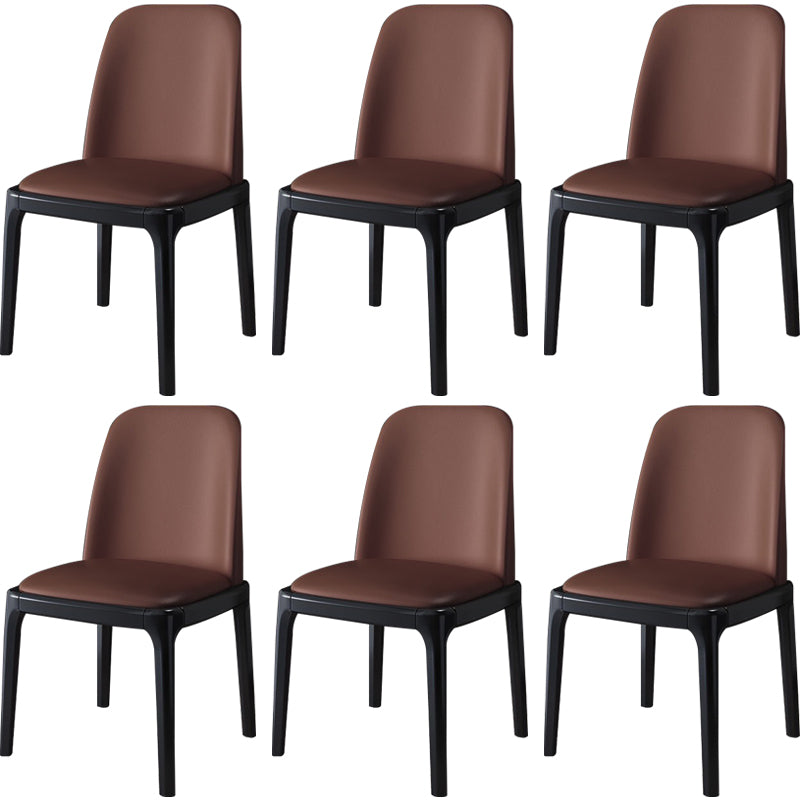 Industrial Wood Dining Side Chairs Armless Dining Chair (Set of 2/4/6) Coffee 6 Piece Set Black Clearhalo ' kitchen&dining_furn' 'Dining Chairs' 'Dining Tables & Seating' 'dining_chair' 'furn' 'furn_dining_chair' 'Furniture' 'furniture_dining_chair' 'Kitchen & Dining Furniture' 'kitchen' 3483264