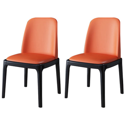 Industrial Wood Dining Side Chairs Armless Dining Chair (Set of 2/4/6) Orange 2 Piece Set Black Clearhalo ' kitchen&dining_furn' 'Dining Chairs' 'Dining Tables & Seating' 'dining_chair' 'furn' 'furn_dining_chair' 'Furniture' 'furniture_dining_chair' 'Kitchen & Dining Furniture' 'kitchen' 3483265