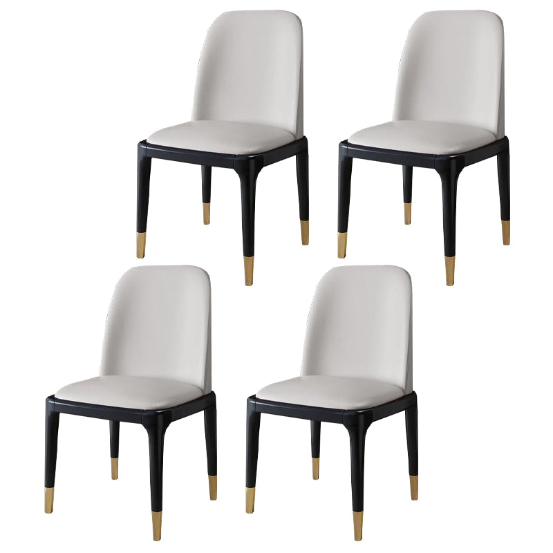 Industrial Wood Dining Side Chairs Armless Dining Chair (Set of 2/4/6) White 4 Piece Set Brass Gold Clearhalo ' kitchen&dining_furn' 'Dining Chairs' 'Dining Tables & Seating' 'dining_chair' 'furn' 'furn_dining_chair' 'Furniture' 'furniture_dining_chair' 'Kitchen & Dining Furniture' 'kitchen' 3483276