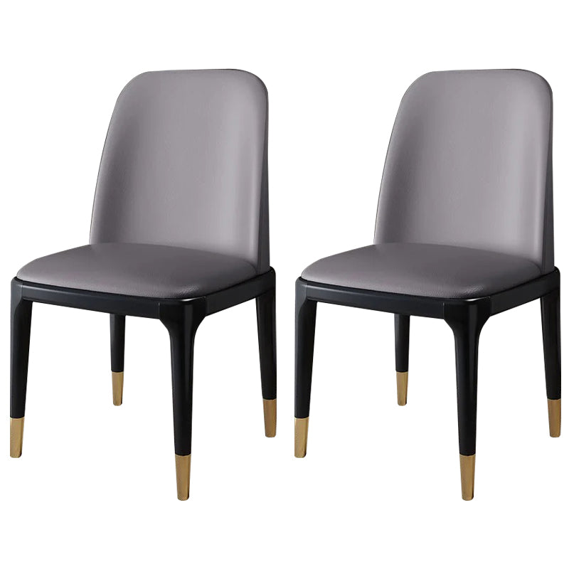 Industrial Wood Dining Side Chairs Armless Dining Chair (Set of 2/4/6) Light Gray 2 Piece Set Brass Gold Clearhalo ' kitchen&dining_furn' 'Dining Chairs' 'Dining Tables & Seating' 'dining_chair' 'furn' 'furn_dining_chair' 'Furniture' 'furniture_dining_chair' 'Kitchen & Dining Furniture' 'kitchen' 3483278