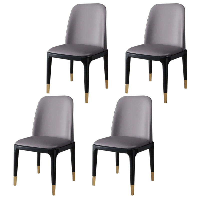 Industrial Wood Dining Side Chairs Armless Dining Chair (Set of 2/4/6) Light Gray 4 Piece Set Brass Gold Clearhalo ' kitchen&dining_furn' 'Dining Chairs' 'Dining Tables & Seating' 'dining_chair' 'furn' 'furn_dining_chair' 'Furniture' 'furniture_dining_chair' 'Kitchen & Dining Furniture' 'kitchen' 3483279