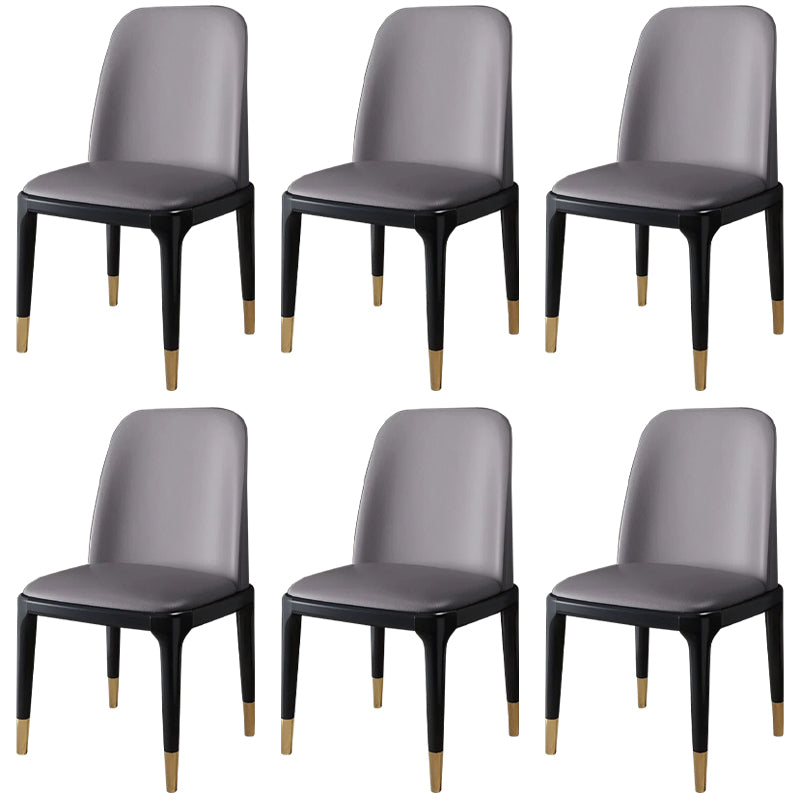 Industrial Wood Dining Side Chairs Armless Dining Chair (Set of 2/4/6) Light Gray 6 Piece Set Brass Gold Clearhalo ' kitchen&dining_furn' 'Dining Chairs' 'Dining Tables & Seating' 'dining_chair' 'furn' 'furn_dining_chair' 'Furniture' 'furniture_dining_chair' 'Kitchen & Dining Furniture' 'kitchen' 3483280