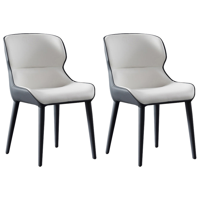 Contemporary Style Dining Chair Sponge Upholstered Side Chair for Home White 2 Piece Set Clearhalo ' kitchen&dining_furn' 'Dining Chairs' 'Dining Tables & Seating' 'dining_chair' 'furn' 'furn_dining_chair' 'Furniture' 'furniture_dining_chair' 'Kitchen & Dining Furniture' 'kitchen' 3483282