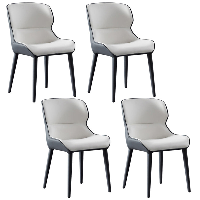 Contemporary Style Dining Chair Sponge Upholstered Side Chair for Home White 4 Piece Set Clearhalo ' kitchen&dining_furn' 'Dining Chairs' 'Dining Tables & Seating' 'dining_chair' 'furn' 'furn_dining_chair' 'Furniture' 'furniture_dining_chair' 'Kitchen & Dining Furniture' 'kitchen' 3483283