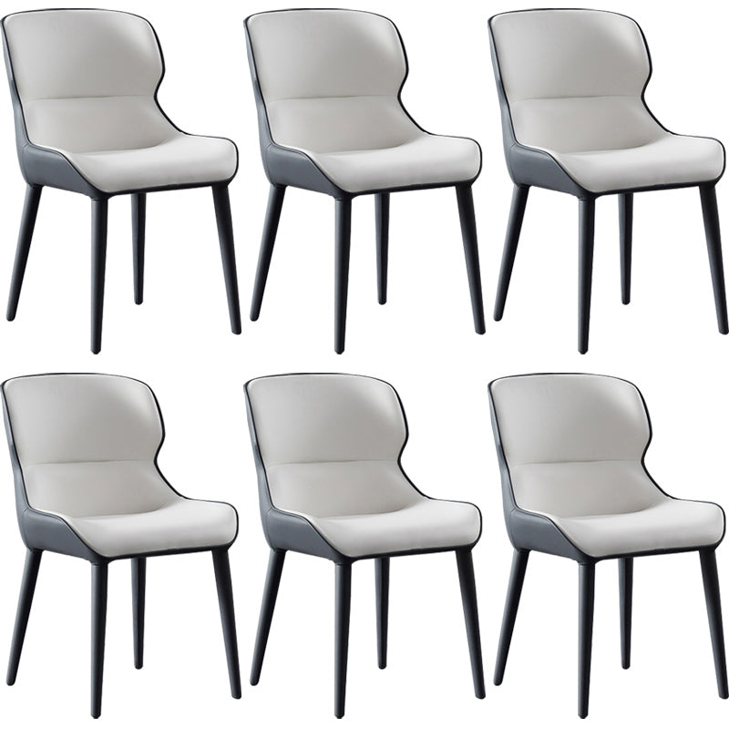 Contemporary Style Dining Chair Sponge Upholstered Side Chair for Home White 6 Piece Set Clearhalo ' kitchen&dining_furn' 'Dining Chairs' 'Dining Tables & Seating' 'dining_chair' 'furn' 'furn_dining_chair' 'Furniture' 'furniture_dining_chair' 'Kitchen & Dining Furniture' 'kitchen' 3483285